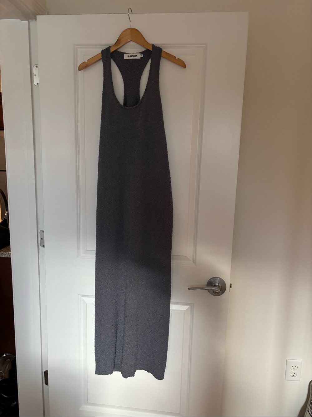 Rumored brand Charcoal Racerback Knit Maxi Dress